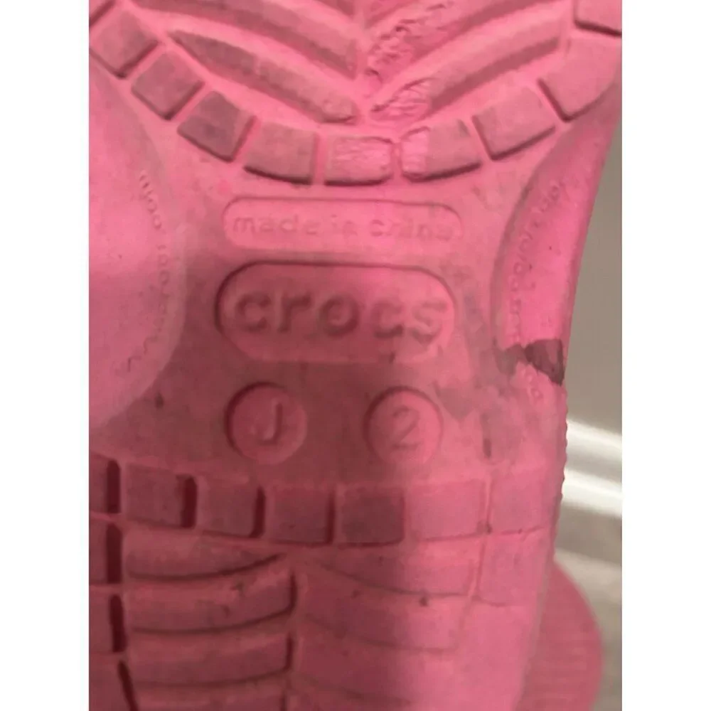 Pink Crocs Kids Classic Clog Shoes Size J2